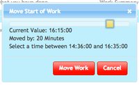 Move start time during work recording