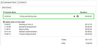 Time recording - current task and work entries.