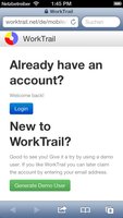 iPhone: Login to WorkTrail