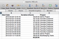 Excel Work Reports
